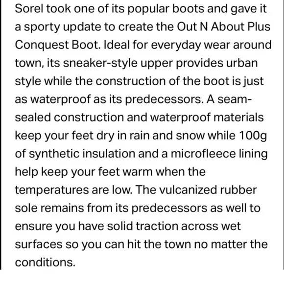 Sorel Out N About Plus Conquest Boots - Black size 8 EUC - Picture 3 of 10